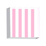 Vertical Stripes - White and Cotton Candy Pink 4 x 4  Acrylic Photo Block