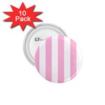 Vertical Stripes - White and Cotton Candy Pink 1.75  Button (10 pack)