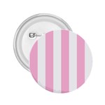 Vertical Stripes - White and Cotton Candy Pink 2.25  Button