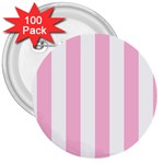 Vertical Stripes - White and Cotton Candy Pink 3  Button (100 pack)