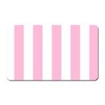 Vertical Stripes - White and Cotton Candy Pink Magnet (Rectangular)