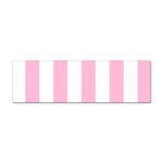Vertical Stripes - White and Cotton Candy Pink Sticker Bumper (10 pack)