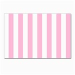 Vertical Stripes - White and Cotton Candy Pink Postcard 4 x 6  (Pkg of 10)