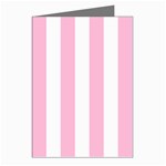 Vertical Stripes - White and Cotton Candy Pink Greeting Cards (Pkg of 8)
