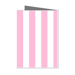 Vertical Stripes - White and Cotton Candy Pink Mini Greeting Cards (Pkg of 8)