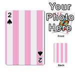 Vertical Stripes - White and Cotton Candy Pink Playing Cards 54 Designs