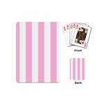 Vertical Stripes - White and Cotton Candy Pink Playing Cards (Mini)