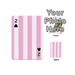 Vertical Stripes - White and Cotton Candy Pink Playing Cards 54 (Mini)