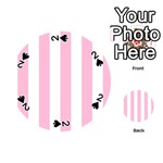Vertical Stripes - White and Cotton Candy Pink Playing Cards 54 (Round)