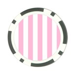 Vertical Stripes - White and Cotton Candy Pink Poker Chip Card Guard