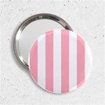 Vertical Stripes - White and Pastel Pink 2.25  Handbag Mirror