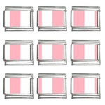 Vertical Stripes - White and Pastel Pink 9mm Italian Charm (9 pack)