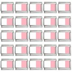 Vertical Stripes - White and Pastel Pink 9mm Italian Charm (25 pack)
