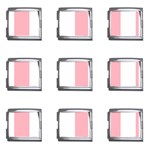 Vertical Stripes - White and Pastel Pink Mega Link Italian Charm (9 pack)