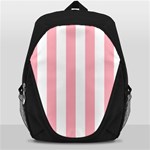 Vertical Stripes - White and Pastel Pink Backpack Bag