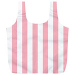 Vertical Stripes - White and Pastel Pink Full Print Recycle Bag (XL)