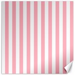 Vertical Stripes - White and Pastel Pink Canvas 12  x 12 