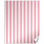 Vertical Stripes - White and Pastel Pink Canvas 16  x 20 