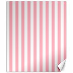 Vertical Stripes - White and Pastel Pink Canvas 20  x 24 