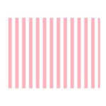 Vertical Stripes - White and Pastel Pink Double Sided Flano Blanket (Mini)