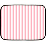 Vertical Stripes - White and Pastel Pink Fleece Blanket (Mini)