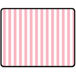 Vertical Stripes - White and Pastel Pink Fleece Blanket (Medium) (One Side)