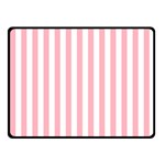 Vertical Stripes - White and Pastel Pink Fleece Blanket (Small) (One Side)