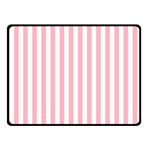 Vertical Stripes - White and Pastel Pink Double Sided Fleece Blanket (Small) (Two Sides)