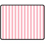Vertical Stripes - White and Pastel Pink Double Sided Fleece Blanket (Medium) (Two Sides)