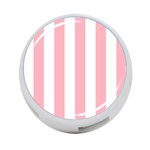 Vertical Stripes - White and Pastel Pink 4-Port USB Hub (Two Sides)