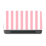 Vertical Stripes - White and Pastel Pink Memory Card Reader with CF