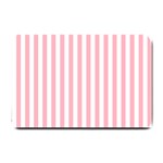 Vertical Stripes - White and Pastel Pink Small Doormat