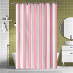 Vertical Stripes - White and Pastel Pink Shower Curtain 48  x 72  (Small)