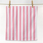 Vertical Stripes - White and Pastel Pink Face Towel