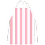 Vertical Stripes - White and Pastel Pink Full Print Apron