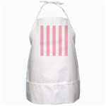 Vertical Stripes - White and Pastel Pink BBQ Apron