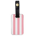 Vertical Stripes - White and Pastel Pink Luggage Tag (One Side)