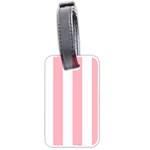 Vertical Stripes - White and Pastel Pink Luggage Tag (Two Sides)