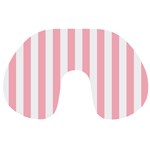 Vertical Stripes - White and Pastel Pink Travel Neck Pillow