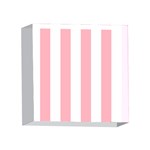 Vertical Stripes - White and Pastel Pink 4 x 4  Acrylic Photo Block