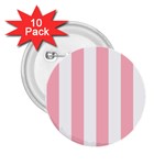 Vertical Stripes - White and Pastel Pink 2.25  Button (10 pack)