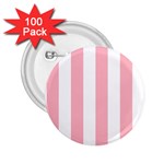 Vertical Stripes - White and Pastel Pink 2.25  Button (100 pack)