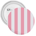 Vertical Stripes - White and Pastel Pink 3  Button