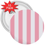 Vertical Stripes - White and Pastel Pink 3  Button (10 pack)