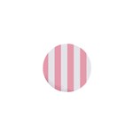Vertical Stripes - White and Pastel Pink 1  Mini Magnet