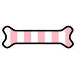 Vertical Stripes - White and Pastel Pink Magnet (Dog Bone)