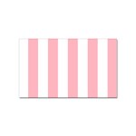 Vertical Stripes - White and Pastel Pink Sticker Rectangular (100 pack)