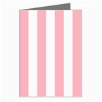 Vertical Stripes - White and Pastel Pink Greeting Card
