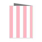 Vertical Stripes - White and Pastel Pink Mini Greeting Cards (Pkg of 8)