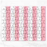 Vertical Stripes - White and Pastel Pink Jigsaw Puzzle (Rectangular)